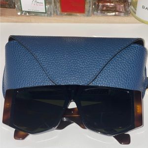 Loewe oversized hexagon frame tortoiseshell acetate sunglasses, Black/Brown